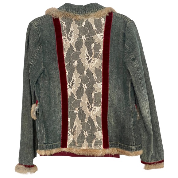Rubber Doll Jean Jacket with Lace, Fur and Ribbon Trim! I’ve added a free top! - Picture 9 of 14